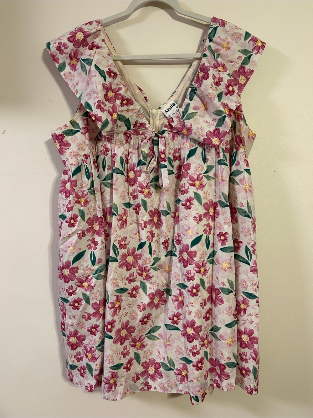 ARULA Floral Sleeveless Summer Dress - Pink & Green Bloom-Size A (1X-16/18)